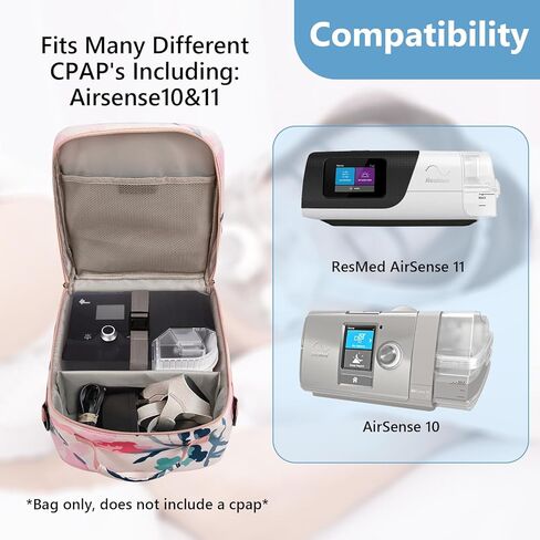 حقيبة سفر، حقيبة حمل للسفر متوافقة مع Airsense 10، Airsense 11، ResMed Air Mini، Dreamstation Machine وحقيبة تنظيم تخزين الملحقات (حقيبة فقط) (متعددة الألوان) in Kuwait