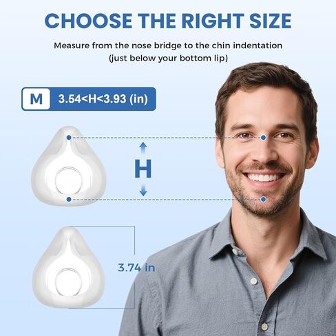 قناع CPAP للأنف من سلسلة TMS Comfort، قناع CPAP لكامل الوجه مع غطاء للرأس، تصميم مضاد للتسرب لأجهزة تنفس الفم، إطار ملائم مريح مع وسادة سيليكون متقدمة، مستلزمات CPAP ذات قيمة رائعة in Saudi Arabia