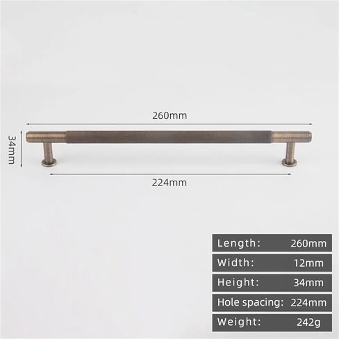 Solid Brass Cabinet Wardrobe Door Drawer Handle Gunmetal Gold Antique 500nn Pull 1Pcs(8828-224-Antique) in Saudi Arabia