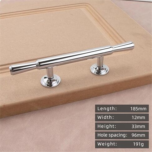 Solid Brass Chromium Silver Handle Kitchen Cabinet Simple Drawer Long 1Pcs(21-185mm-96) in Saudi Arabia