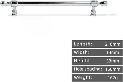 الكروم الفضة الصلبة النحاس الكرة درج خزانة مقبض طويل 1 قطعة (1282-160) in Kuwait