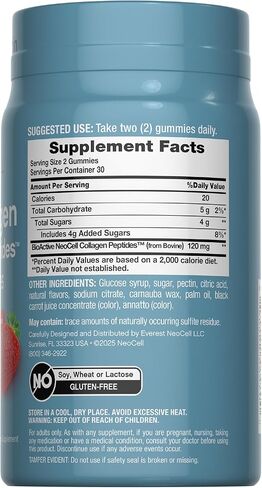 NeoCell Collagen Peptides Gummies | 60 Count | Types I & III | Advanced Formula Supplement | for Women and Men in Kuwait