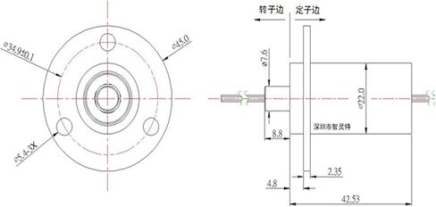 High Power Conductive Slip Ring 360 Degrees Outer Diameter 22mm 2-Way 30A in Saudi Arabia