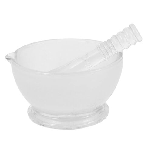 OSALADI 1Set Glass Pestle and Bowl Set Ergonomic Non Slip Grinding Container for Kitchen and Laboratory Use Durable Glass Design for Herbs Spices and Chemicals in Saudi Arabia