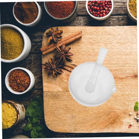 OSALADI 1Set Glass Pestle and Bowl Set Ergonomic Non Slip Grinding Container for Kitchen and Laboratory Use Durable Glass Design for Herbs Spices and Chemicals in Saudi Arabia