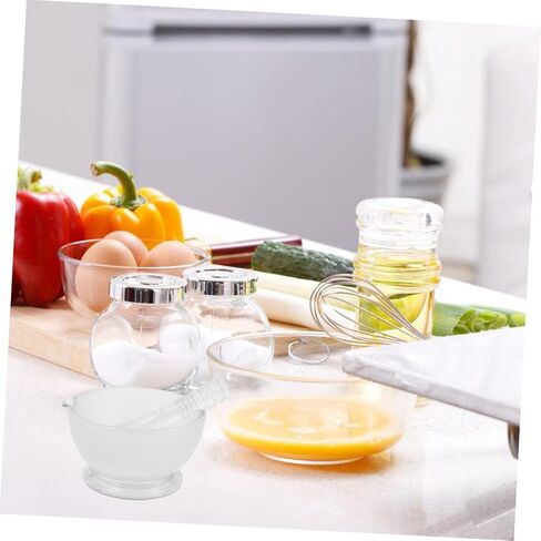 OSALADI 1Set Glass Pestle and Bowl Set Ergonomic Non Slip Grinding Container for Kitchen and Laboratory Use Durable Glass Design for Herbs Spices and Chemicals in Saudi Arabia