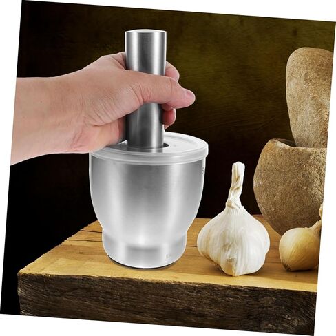 1Set Stainless Steel Grinding Bowl with Pestle Ergonomic Kitchen Tool for Grinding Garlic Spices and More Easy to Clean for Home Cooking in Saudi Arabia
