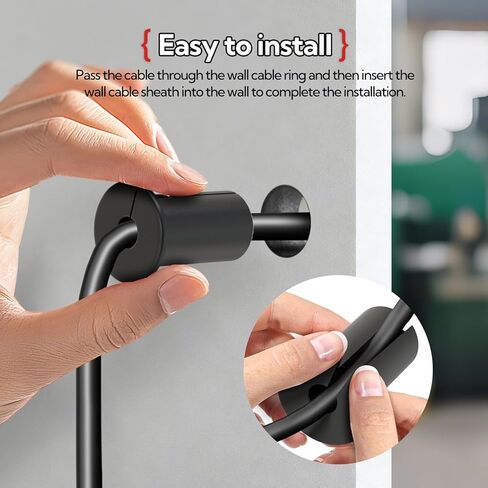 15 قطعة حلقات كابل سوداء مقاس 3/4 بوصة، يمر كابل الحائط من خلال حلقات السيليكون لحماية الحبل in Kuwait