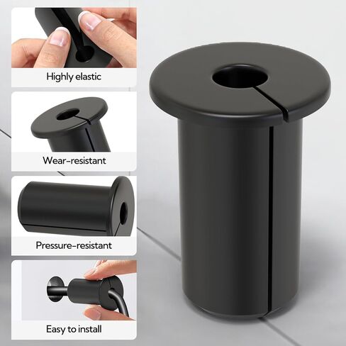 15 قطعة حلقات كابل سوداء مقاس 3/4 بوصة، يمر كابل الحائط من خلال حلقات السيليكون لحماية الحبل in Kuwait