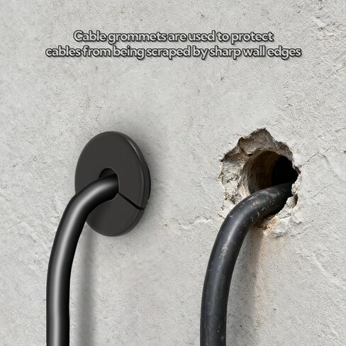 15 قطعة حلقات كابل سوداء مقاس 3/4 بوصة، يمر كابل الحائط من خلال حلقات السيليكون لحماية الحبل in Kuwait