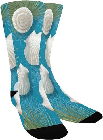 Coastal Shell Bloom Blue Hiking Socks - Toddler Boys & Girls Warm Thick Thermal Winter Crew Socks for School, Daily Wear & Outdoor Activities in Kuwait
