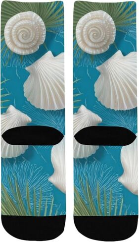 Coastal Shell Bloom Blue Hiking Socks - Toddler Boys & Girls Warm Thick Thermal Winter Crew Socks for School, Daily Wear & Outdoor Activities in Kuwait