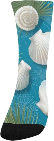 Coastal Shell Bloom Blue Hiking Socks - Toddler Boys & Girls Warm Thick Thermal Winter Crew Socks for School, Daily Wear & Outdoor Activities in Kuwait