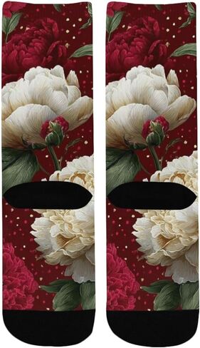 White Peony Gold Hiking Socks - Toddler Boys & Girls Warm Thick Thermal Winter Crew Socks for School, Daily Wear & Outdoor Activities in Saudi Arabia