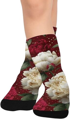 White Peony Gold Hiking Socks - Toddler Boys & Girls Warm Thick Thermal Winter Crew Socks for School, Daily Wear & Outdoor Activities in Saudi Arabia