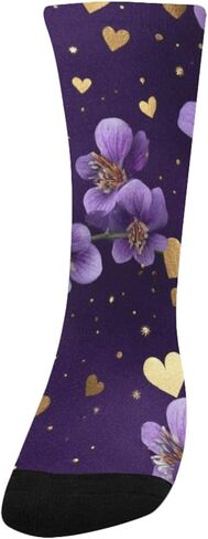 Lavender Gold Hearts Hiking Socks - Toddler Boys & Girls Warm Thick Thermal Winter Crew Socks for School, Daily Wear & Outdoor Activities in Kuwait