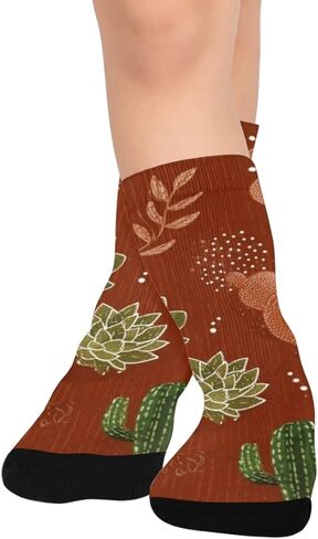 Boho Succulent Vibe Hiking Socks - Toddler Boys & Girls Warm Thick Thermal Winter Crew Socks for School, Daily Wear & Outdoor Activities in Saudi Arabia