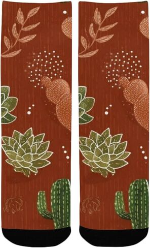 Boho Succulent Vibe Hiking Socks - Toddler Boys & Girls Warm Thick Thermal Winter Crew Socks for School, Daily Wear & Outdoor Activities in Saudi Arabia