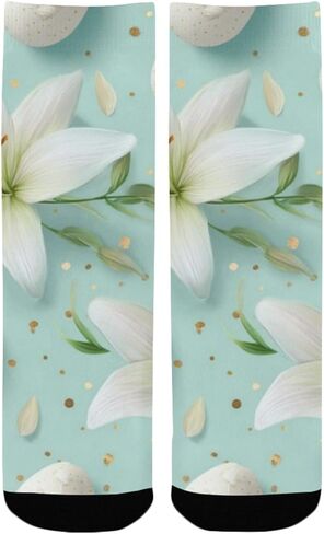 Lily Easter Eggs Blue Hiking Socks - Toddler Boys & Girls Warm Thick Thermal Winter Crew Socks for School, Daily Wear & Outdoor Activities in Saudi Arabia