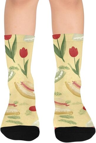 Tulip Cake Bloom Hiking Socks - Toddler Boys & Girls Warm Thick Thermal Winter Crew Socks for School, Daily Wear & Outdoor Activities in Saudi Arabia