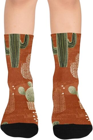 Warm Potted Cactus Art Hiking Socks - Toddler Boys & Girls Warm Thick Thermal Winter Crew Socks for School, Daily Wear & Outdoor Activities in Saudi Arabia