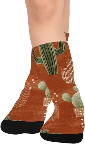 Warm Potted Cactus Art Hiking Socks - Toddler Boys & Girls Warm Thick Thermal Winter Crew Socks for School, Daily Wear & Outdoor Activities in Saudi Arabia
