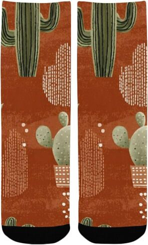 Warm Potted Cactus Art Hiking Socks - Toddler Boys & Girls Warm Thick Thermal Winter Crew Socks for School, Daily Wear & Outdoor Activities in Saudi Arabia