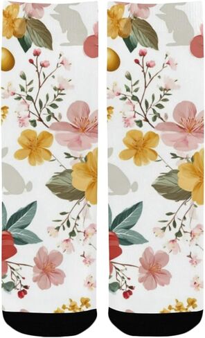 Spring Easter Floral Art Hiking Socks - Toddler Boys & Girls Warm Thick Thermal Winter Crew Socks for School, Daily Wear & Outdoor Activities in Saudi Arabia