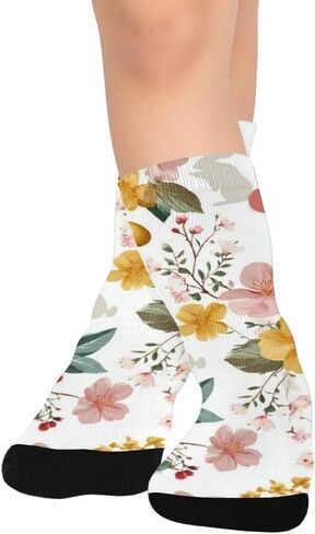 Spring Easter Floral Art Hiking Socks - Toddler Boys & Girls Warm Thick Thermal Winter Crew Socks for School, Daily Wear & Outdoor Activities in Saudi Arabia