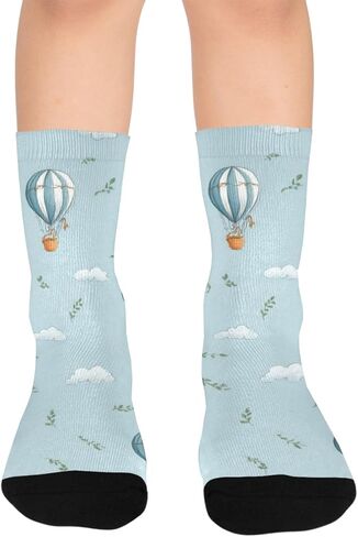 Coastal Flight Motif Hiking Socks - Toddler Boys & Girls Warm Thick Thermal Winter Crew Socks for School, Daily Wear & Outdoor Activities in Saudi Arabia