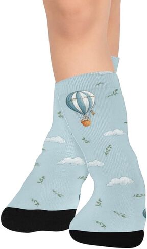 Coastal Flight Motif Hiking Socks - Toddler Boys & Girls Warm Thick Thermal Winter Crew Socks for School, Daily Wear & Outdoor Activities in Saudi Arabia