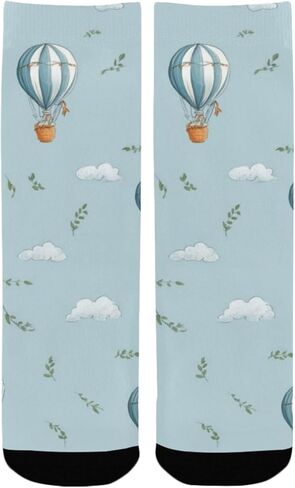 Coastal Flight Motif Hiking Socks - Toddler Boys & Girls Warm Thick Thermal Winter Crew Socks for School, Daily Wear & Outdoor Activities in Saudi Arabia
