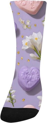 Lavender Love Motif Hiking Socks - Toddler Boys & Girls Warm Thick Thermal Winter Crew Socks for School, Daily Wear & Outdoor Activities in Saudi Arabia