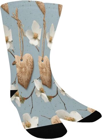Art Rustic Hearts Hiking Socks - Toddler Boys & Girls Warm Thick Thermal Winter Crew Socks for School, Daily Wear & Outdoor Activities in Saudi Arabia