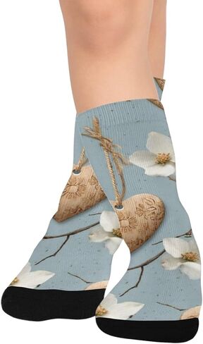 Art Rustic Hearts Hiking Socks - Toddler Boys & Girls Warm Thick Thermal Winter Crew Socks for School, Daily Wear & Outdoor Activities in Saudi Arabia
