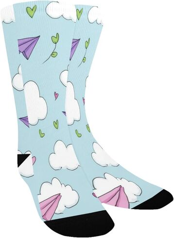 Cloud Heart Vines Green Hiking Socks - Toddler Boys & Girls Warm Thick Thermal Winter Crew Socks for School, Daily Wear & Outdoor Activities in Kuwait