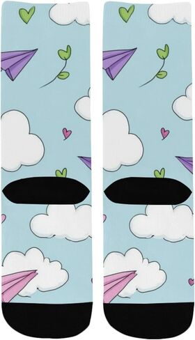 Cloud Heart Vines Green Hiking Socks - Toddler Boys & Girls Warm Thick Thermal Winter Crew Socks for School, Daily Wear & Outdoor Activities in Kuwait