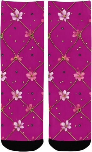 جوارب المشي لمسافات طويلة باللون الفوشيا الماسي والوردي - جوارب دافئة سميكة للشتاء الحراري للأولاد والبنات الصغار للمدرسة، والارتداء اليومي والأنشطة الخارجية in Kuwait