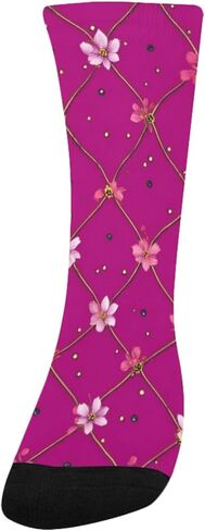 جوارب المشي لمسافات طويلة باللون الفوشيا الماسي والوردي - جوارب دافئة سميكة للشتاء الحراري للأولاد والبنات الصغار للمدرسة، والارتداء اليومي والأنشطة الخارجية in Kuwait