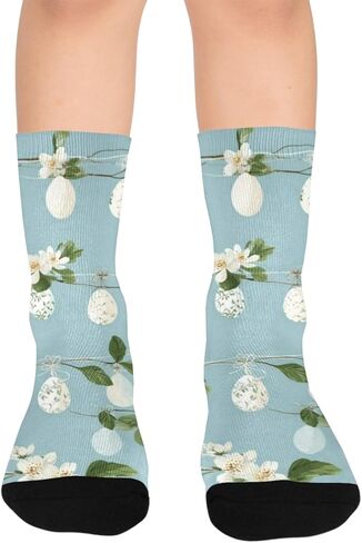 Pastel Eggs Blue Hiking Socks - Toddler Boys & Girls Warm Thick Thermal Winter Crew Socks for School, Daily Wear & Outdoor Activities in Saudi Arabia