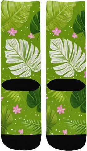 Jungle Floral Motif Hiking Socks - Toddler Boys & Girls Warm Thick Thermal Winter Crew Socks for School, Daily Wear & Outdoor Activities in Saudi Arabia