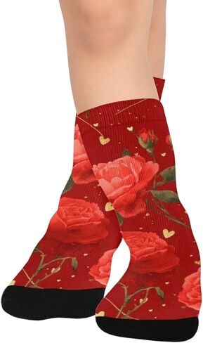 جوارب Sweet Berry Art Flower للتنزه سيرًا على الأقدام - جوارب شتوية حرارية سميكة دافئة للأطفال الصغار للأولاد والبنات للمدرسة، والارتداء اليومي والأنشطة الخارجية in Saudi Arabia