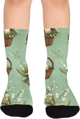 Easter Egg Basket Hiking Socks - Toddler Boys & Girls Warm Thick Thermal Winter Crew Socks for School, Daily Wear & Outdoor Activities in Saudi Arabia