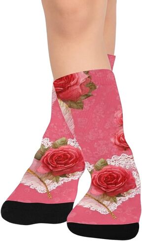 Vintage Heart Bloom Hiking Socks - Toddler Boys & Girls Warm Thick Thermal Winter Crew Socks for School, Daily Wear & Outdoor Activities in Saudi Arabia