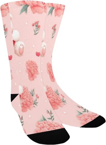 جوارب Teddy Peony Love Pink للمشي لمسافات طويلة - جوارب شتوية حرارية سميكة دافئة للأولاد والبنات للمدرسة، والارتداء اليومي والأنشطة الخارجية in Saudi Arabia