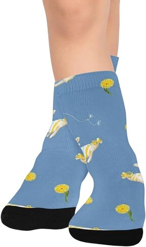 Dandelion Bunny Blue Hiking Socks - Toddler Boys & Girls Warm Thick Thermal Winter Crew Socks for School, Daily Wear & Outdoor Activities in Kuwait