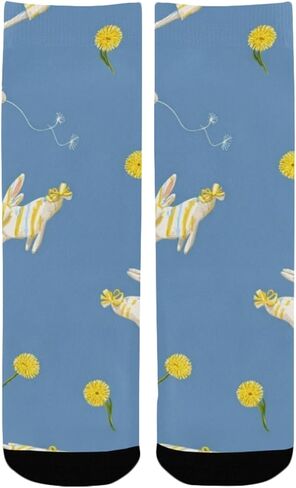 Dandelion Bunny Blue Hiking Socks - Toddler Boys & Girls Warm Thick Thermal Winter Crew Socks for School, Daily Wear & Outdoor Activities in Kuwait