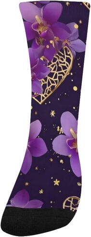 Starry Purple Bloom Flowers Hiking Socks - Toddler Boys & Girls Warm Thick Thermal Winter Crew Socks for School, Daily Wear & Outdoor Activities in Saudi Arabia