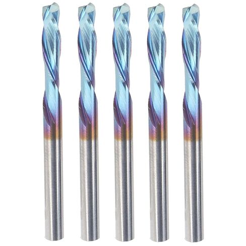 5Pcs Milling 2 Flute Straight Shank, Tungsten Steel CNC Carved End Mill, 3175x12x40mm. Router Bit, Blue Coating for Engraving, Cutting Low Carbon Steel, Aluminum, Copper, Iron in Saudi Arabia