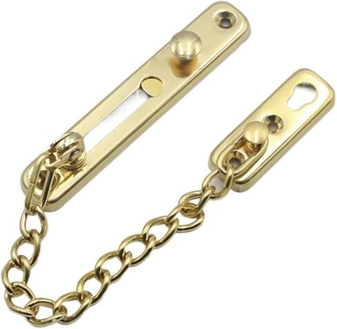 قفل سلسلة قفل باب من الفولاذ المقاوم للصدأ، زنبرك حماية سلسلة الأمان، ضغط مضاد للسرقة، قفل تلميع عالي القوة، ملحقات حماية المسمار. (ذهبي) in Kuwait